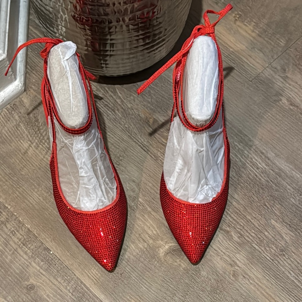 Gianni Bini Red Glossy Heels with Pointed Toe